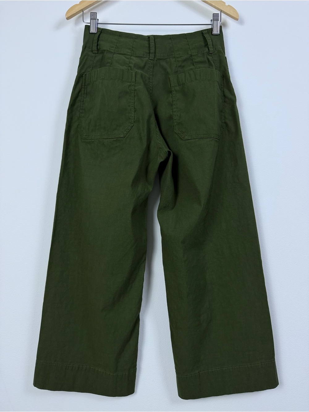 Maeve The Colette Women’s Olive Cropped Wide Leg Pants - Picture 3 of 8